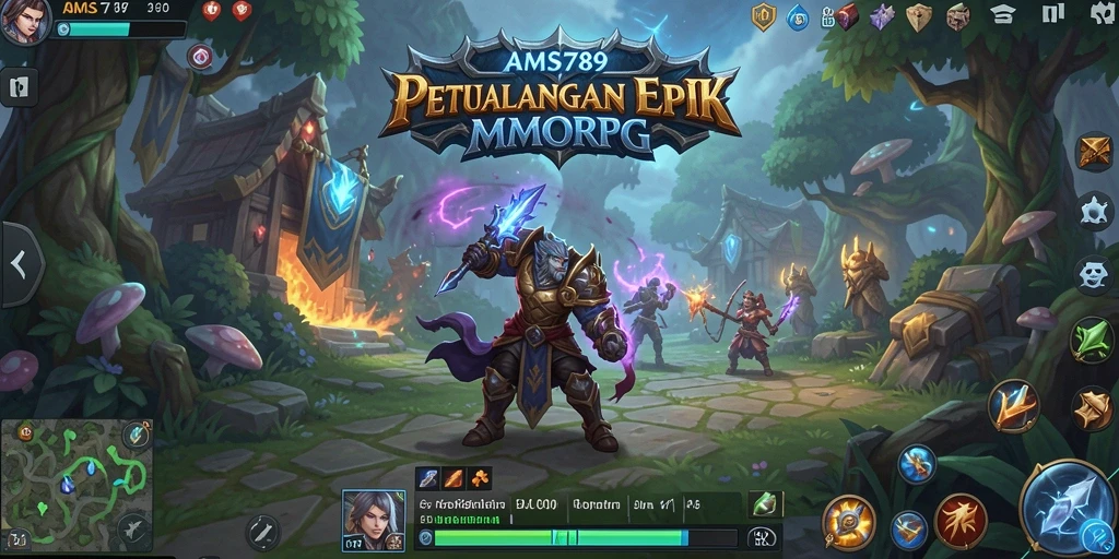 Screenshot AMS789 menunjukkan aksi seru dalam pertempuran MMORPG.
