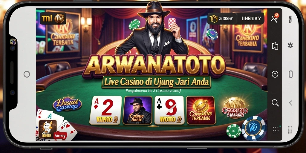 Tampilan gameplay Live Casino yang interaktif dan mendebarkan di ARWANATOTO.