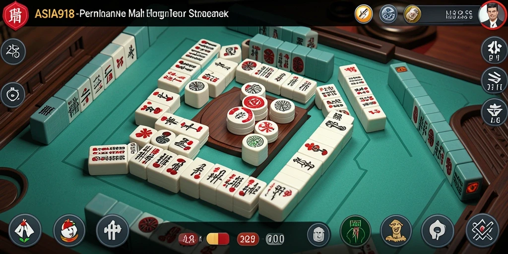 Tampilan gameplay menarik dari ASIA918 dengan ubin Mahjong yang berwarna-warni.