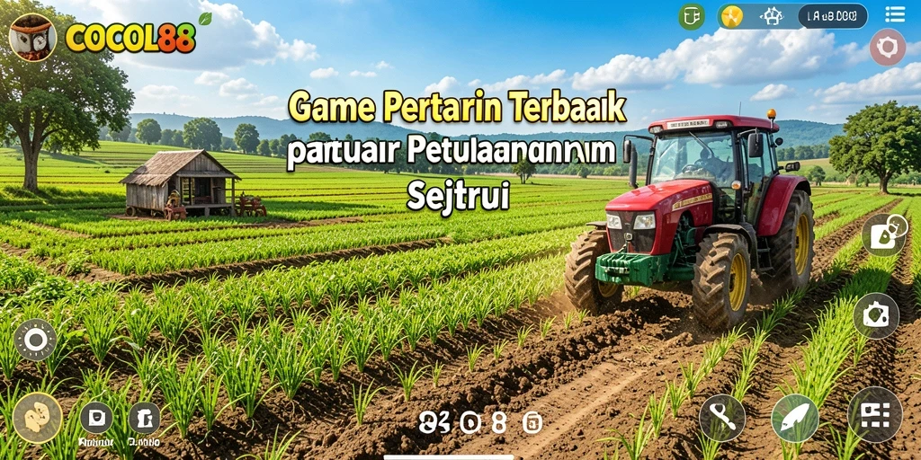 Screenshot gameplay COCOL88 menampilkan kebun yang subur dengan berbagai tanaman.