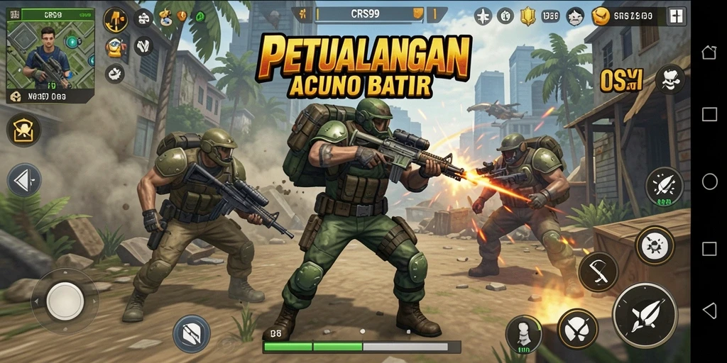 Screenshot menampilkan aksi gameplay seru di CRS99.