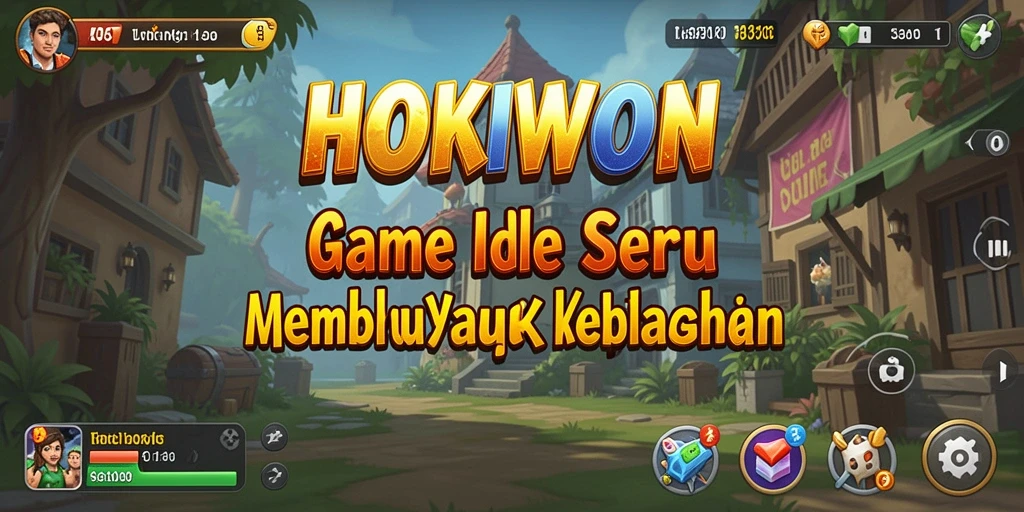 Screenshot gameplay HOKIWON menunjukkan karakter yang sibuk mengumpulkan sumber daya.