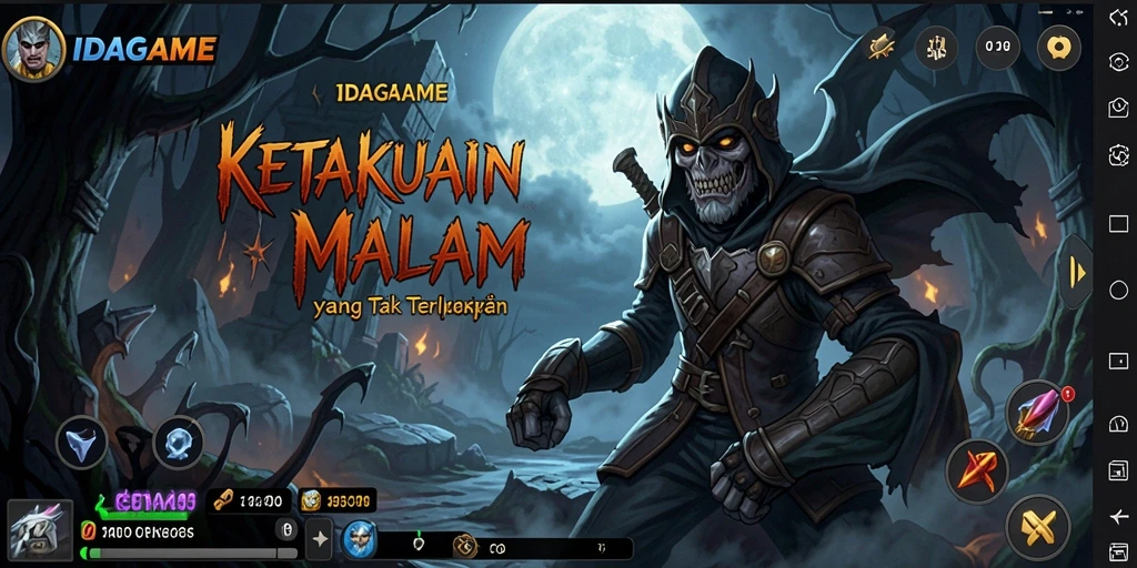Screenshot gameplay <strong>IDAGAME</strong> menampilkan suasana kegelapan dan ketegangan yang mendalam.