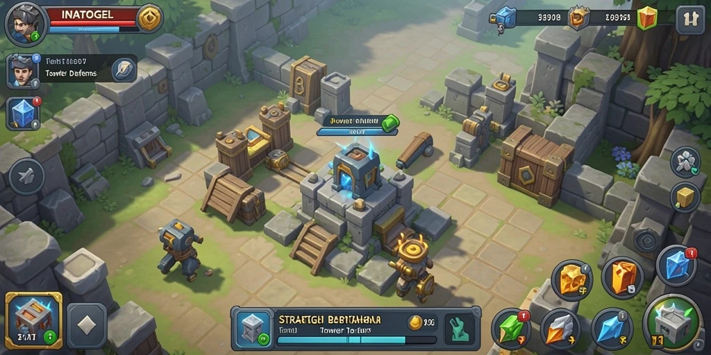 Tampilan gameplay seru dari INATOGEL dalam Tower Defense.