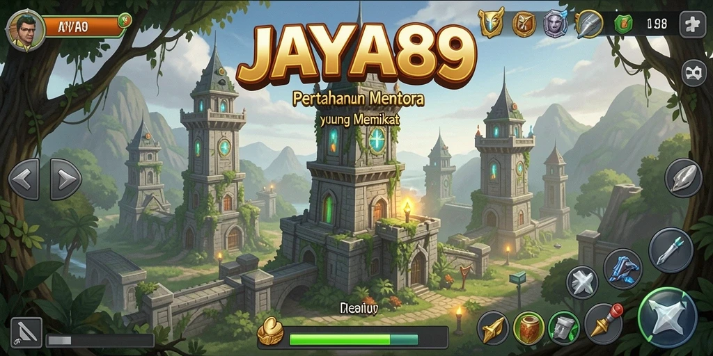 Tampilan gameplay menara yang strategis dan mendebarkan di JAYA89.