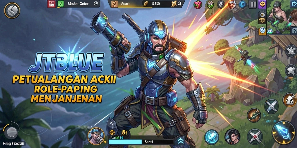 Tampilan gameplay JTBLUE yang mendebarkan dalam pertarungan ARPG.