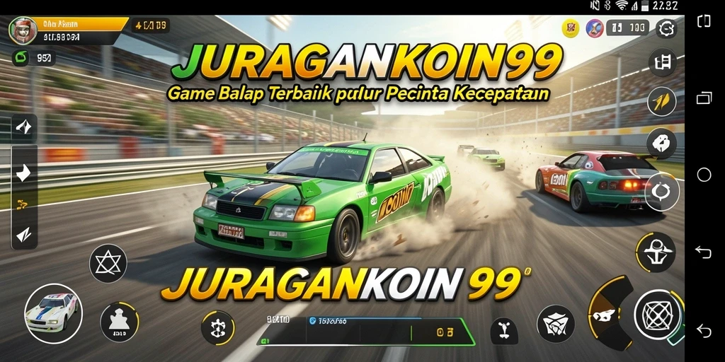 Tampilan gameplay balap yang mendebarkan dan penuh aksi.