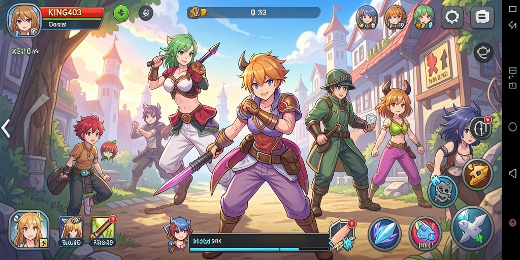 Tampilan gameplay menarik dari KING403 dengan karakter Anime beraksi.