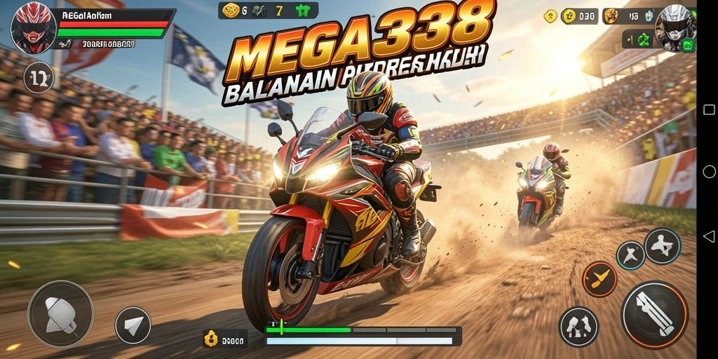 Gameplay seru balapan motor di MEGA338