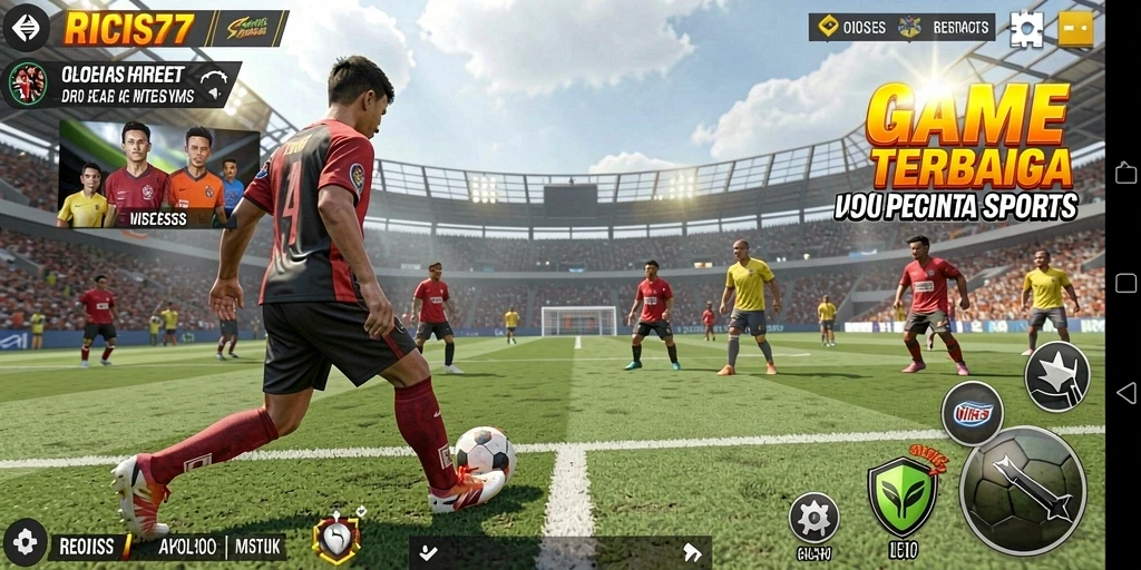 Tampilan utama gameplay RICIS77 dengan aksi olahraga yang seru.