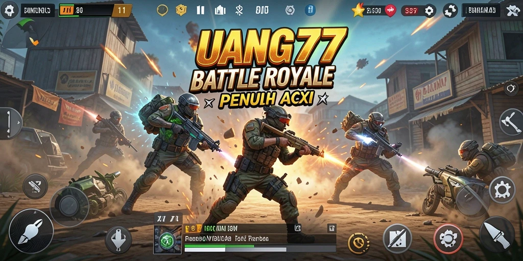 Tangkapan layar UANG77 menampilkan aksi seru dalam pertempuran Battle Royale.