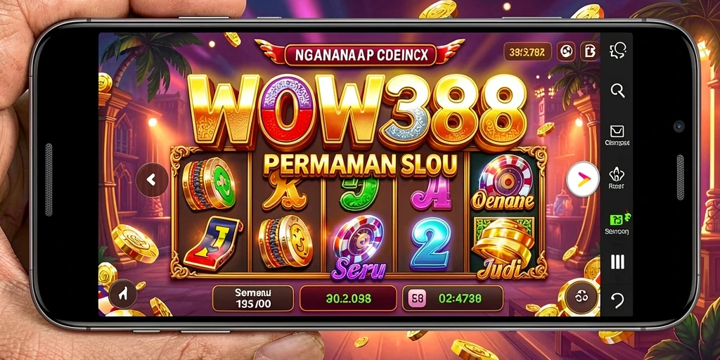 Tampilan menarik dari permainan Slot WOW388 dengan gulungan yang berputar.